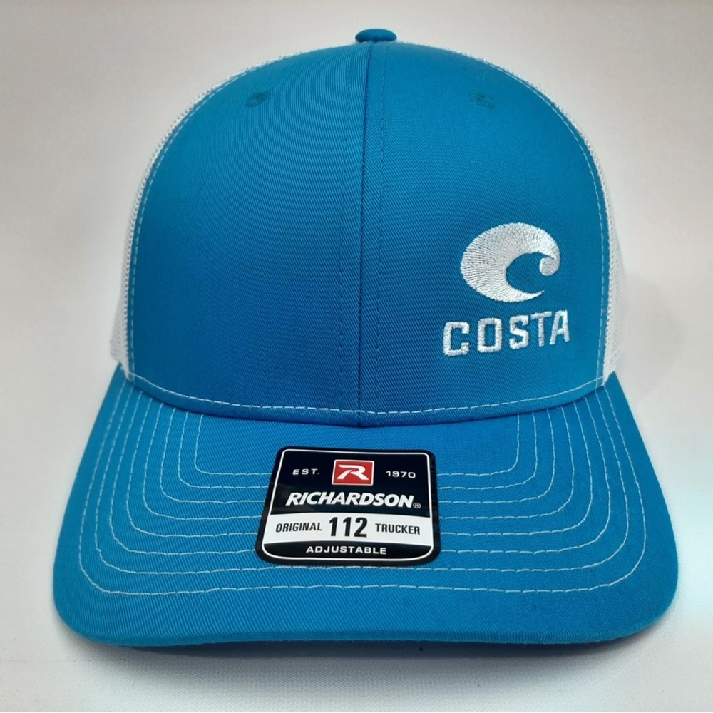 Costa Richardson 112 Trucker Mesh SnapBack Cap Hat Blue and White
